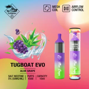 buy Tugboat EVO Vape India and Yuoto vape india Disposable Aloe Grape
